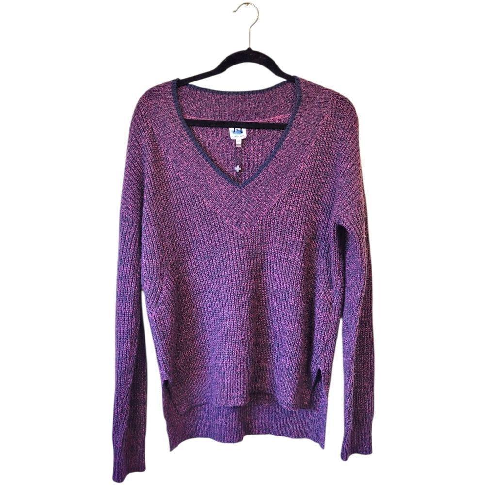 John + Jenn Purple Deep V-Neck Sweater Women's Size S